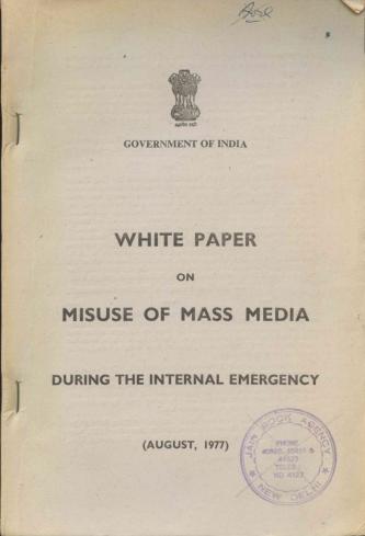 White paper on misuse of mass media : during the internal emergency