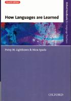 How languages are learned