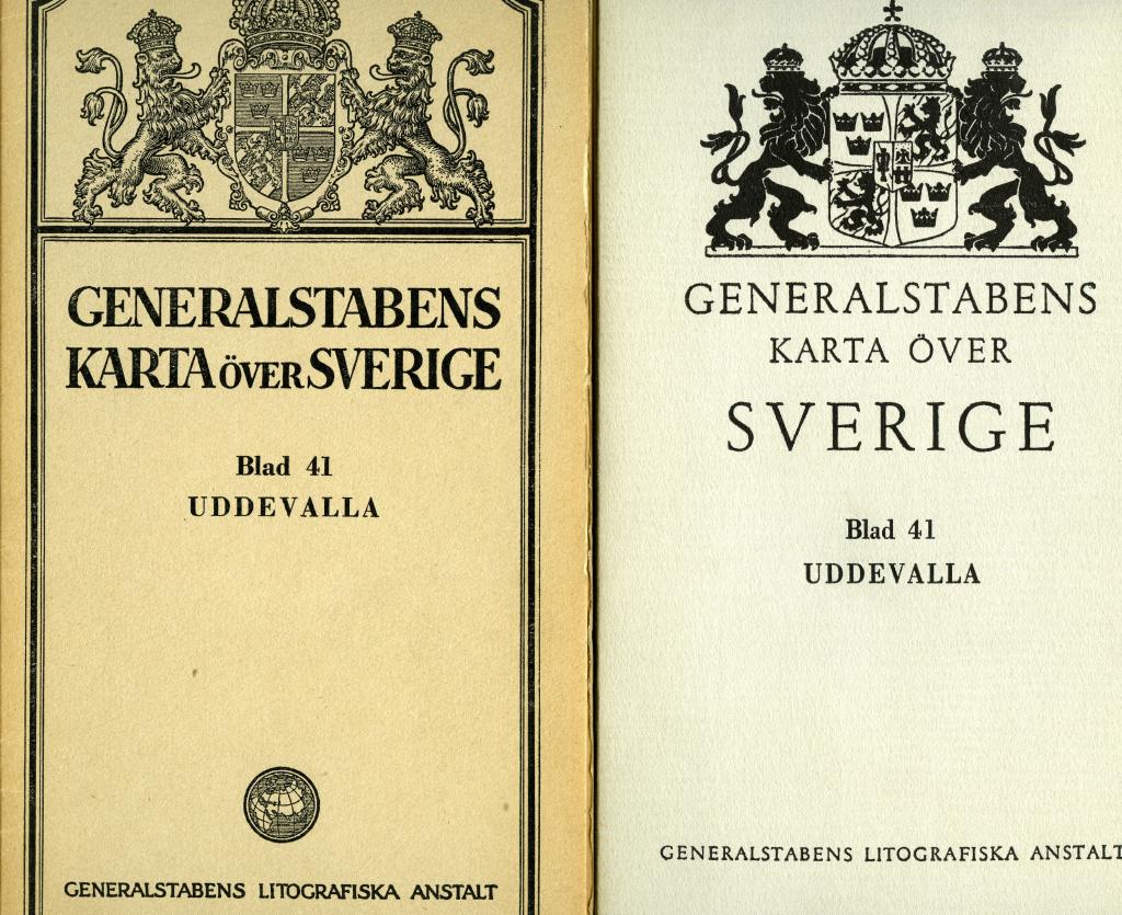 Uddevalla, Gen.stabens karta över Sverige. blad 41. Två olika.