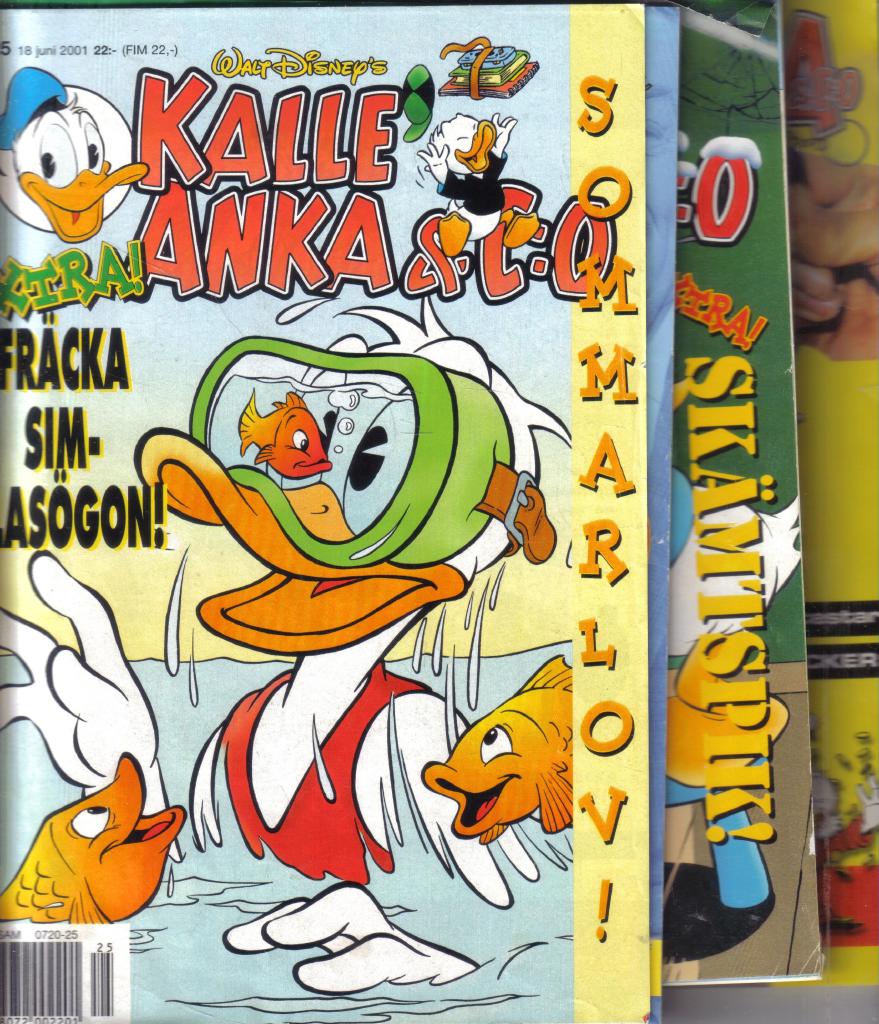 6 st (2001 nr 25-49 ; 2002 nr 5; 2003 nr 36 nr 51/52 ; 2004 nr 11) : Kalle Anka & C:O - 2001-2002-2003-2004