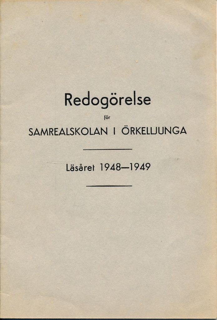 Redogörelse för läsåret 1948-1949