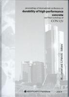 durability of high-performance concrete and final workshop of CONlife - proceedings of int. Conference and a final workshop of CONLIFE, Essen, 2004