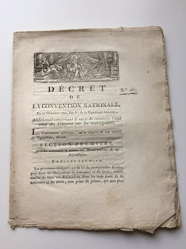 DÉCRET DE LA CONVENTION NATIONALE N° 267, DU 19 DÉCEMBRE 1792