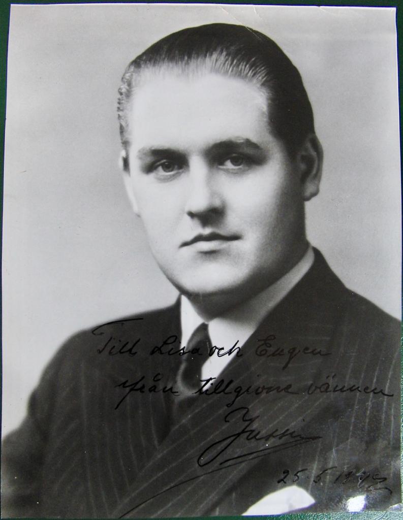 JUSSI BJÖRLING: Porträtt med dedikation