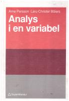 Analys i en variabel