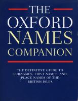 The Oxford Names Companion