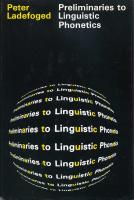 Preliminaries to Linguistic Phonetics