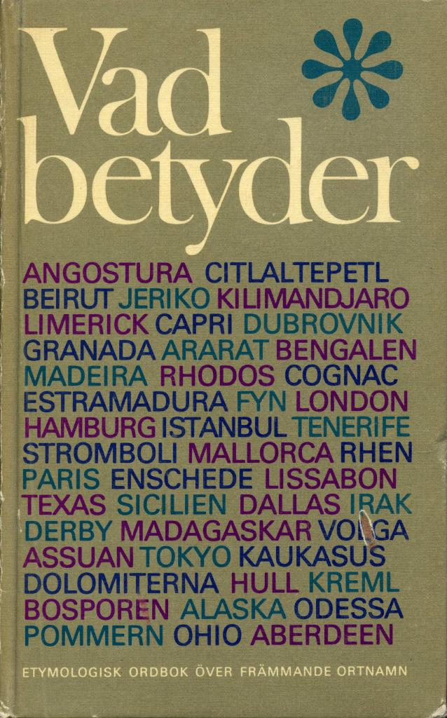 Vad betyder : Etymologisk ordbok över främmande ortnamn