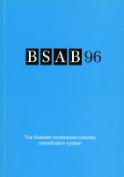 BSAB 96 : The Swedish construction industry classification system