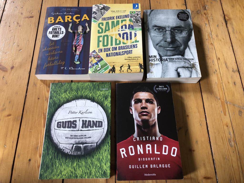 Barca : så skapades världens bästa fotbollslag, samba fotboll, min historia, guds hand, Ronaldo.