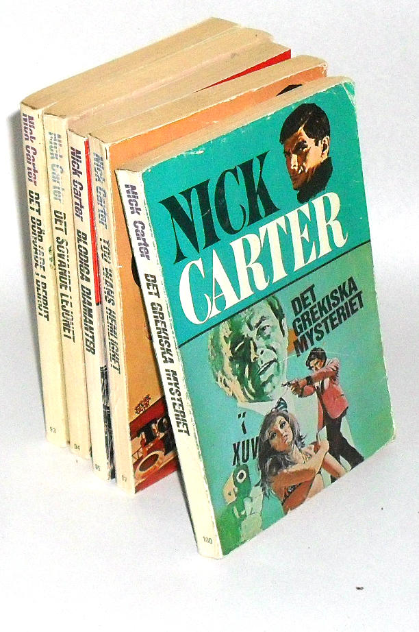 5 Pocket: Nick Carter - Det grekiska mysteriet & Tou Wans hemlighet & Blodiga diamanter & Det sovande lejonet & Det började i Beirut Del:93-94-95-97-100