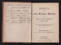 Biblia eller den Heliga Skrift innehållande Gamla och Nya Testamentets Canoniska Böcker.