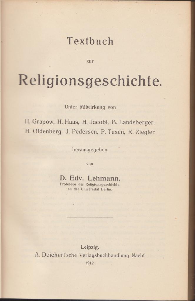 Textbuch zur Religionsgeschichte.