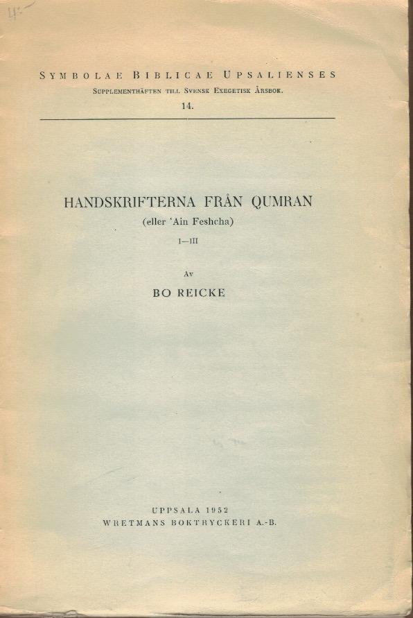 Handskrifterna från Qumran (eller 'Ain Feshcha) 1-3.