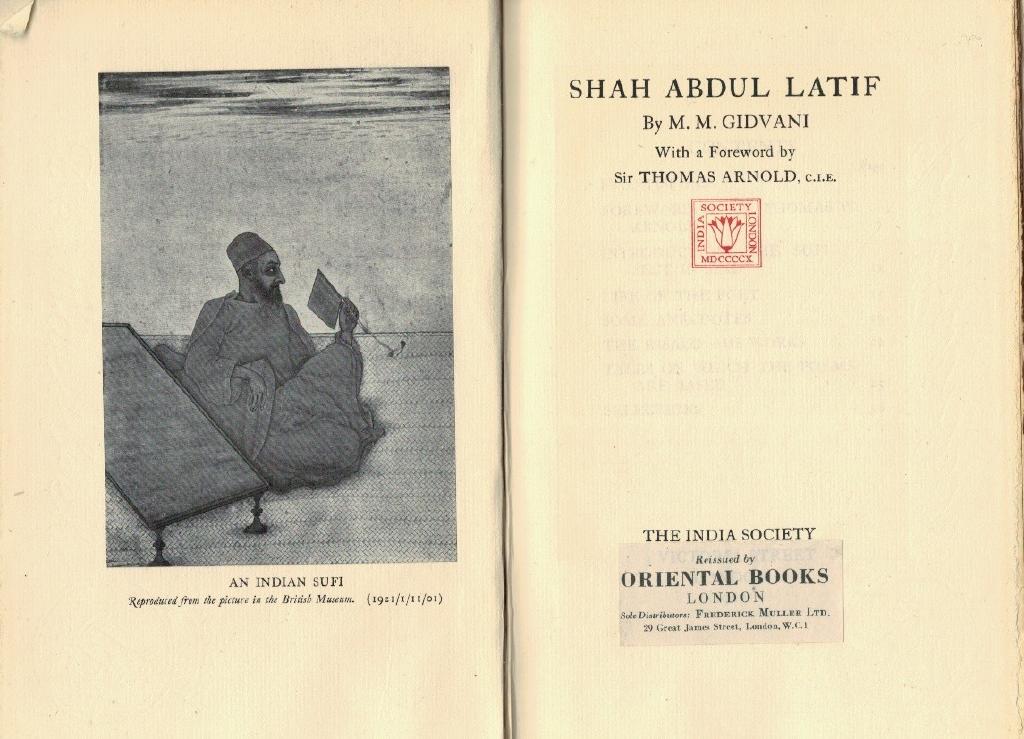 Shah Abdul Latif. With a Foreword by Sir Thomas Arnold.