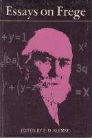 Essays on Frege.