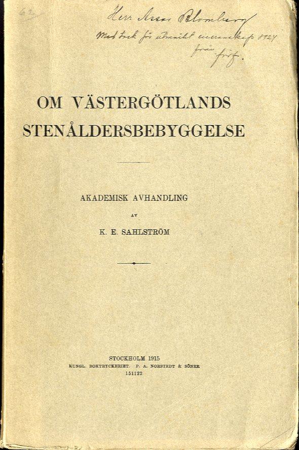 Om Västergötlands stenåldersbebyggelse - akademisk avhandling